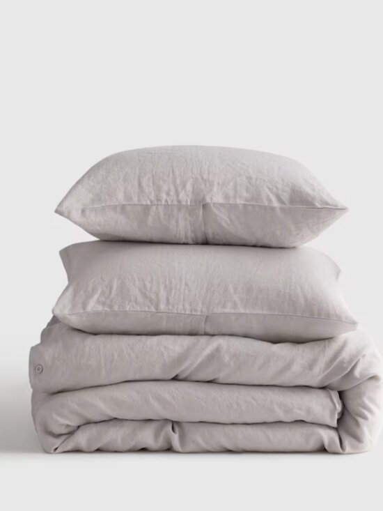 Quince Other - Quince European Linen Duvet Cover Set Light Gray Full/Queen NWT